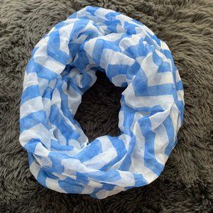 (2/$6) thin blue and white chevron infinity scarf